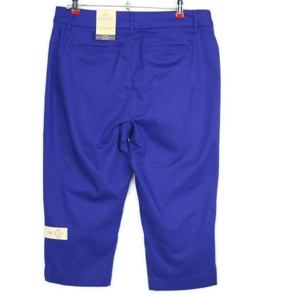 St John's Bay Secretly Slender Capri Pants Violet Purple Mid Rise 10 - Picture 2 of 11